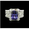 Image 1 : 14KT White Gold 3.92ct Tanzanite and Diamond Ring