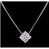 Image 2 : 1.34ctw Sapphire and Diamond Pendant With Chain - 18KT White Gold