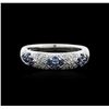 Image 1 : 18KT White Gold 0.50ctw Sapphire and Diamond Ring