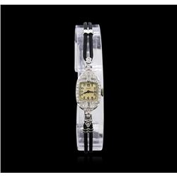 Elgin Platinum Diamond Vintage Ladies Watch