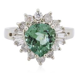 14KT White Gold 2.74ct Tourmaline and Diamond Ring