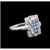 Image 2 : 14KT White Gold 0.94ctw Blue Diamond Ring