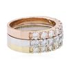 Image 2 : 14KT Three-Tone Gold 2.17ctw Diamond Rings