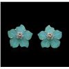 Image 1 : 1.12ctw Diamond Clematis Non-Pierced Flower Earrings - 18KT Yellow Gold