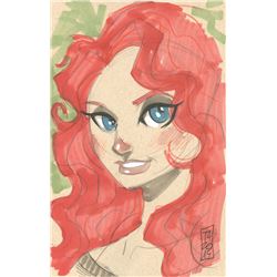 "Merida" Brave Signed 1/1 ORIGINAL 5.5" x 8.5" Color Drawing on Paper by Tom Hodges (PA COA)