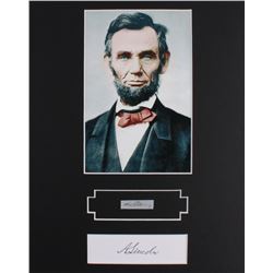 Abraham Lincoln Custom Matted Display with (1) Hand-Written Word from Document (PSA LOA)