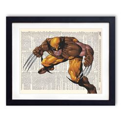 "Wolverine" X-Men Unique Original Antique Dictionary Page Art Print