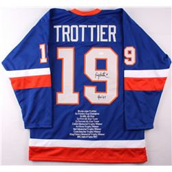 Bryan Trottier Signed Islanders Career Highlight Stat Jersey Inscribed "HOF '97" (JSA COA)