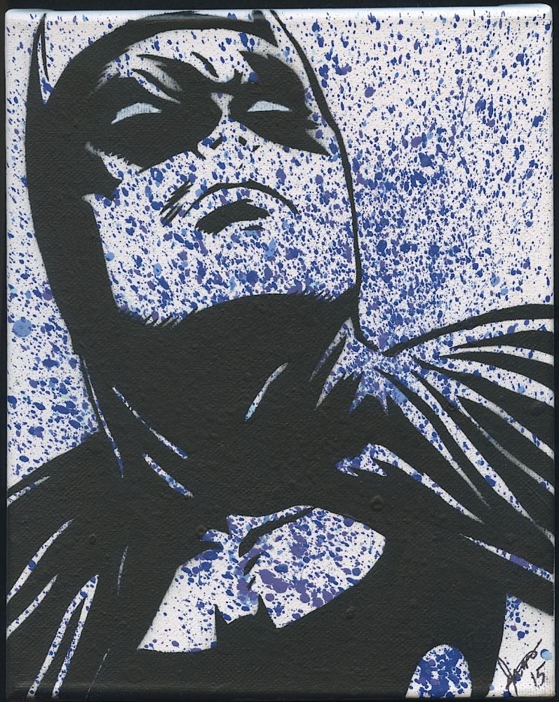 Batman 8x10 Original Acrylic Painting On Canvas By Joshua