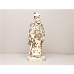 Carved Bone Warlord Figure in Japanese Style