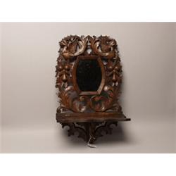 19th C. Mirror Back Hanging Shelf