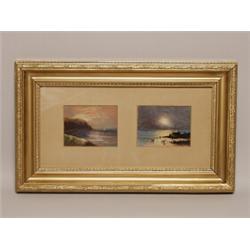 L.A. Miraldi Pr of Framed Miniature Seascapes