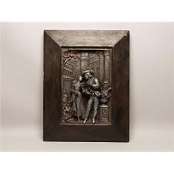 Victorian 3D Spelter Panel Romantic Encounter