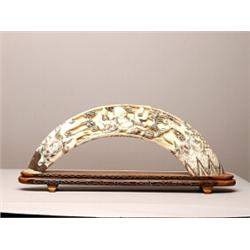 Carved Ivory Tusk Buddha Motif