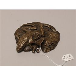 Bronze Frog and Turtle Sculpture