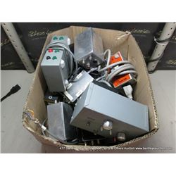 BOX: MISCELLANEOUS ELECTRONICS-METERS, CONTROLS