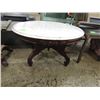 Image 2 : KIMBALL VICTORIAN MARBLE TOP COFFEE TABLE