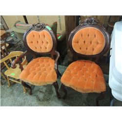 PAIR UPHOLSTERED PALOR CHAIRS