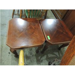 PAIR ELEGANT WOODEN END TABLES