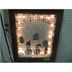 PAINTED SCREEN LIGHT UP LET IT SNOW WALL ART