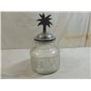 Image 2 : DECORATIVE APOTHECARY JAR WITH PALM TREE LID