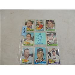 LOT 8 1965 TOPPS BASEBALL CARDS