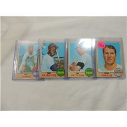 LOT 4 1968 BASEBALL CARDS: FARRELL, PETERSON, VALE