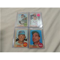 LOT 4 1968 TOPPS BASEBALL CARDS