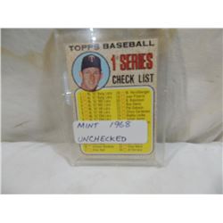 1968 1ST SERIES CHECKLIST MINT CARD