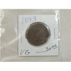 1843 LARGE CENT
