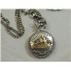 Image 1 : MODERN SILVERTONE TRAIN POCKET WATCH W/ CHAIN