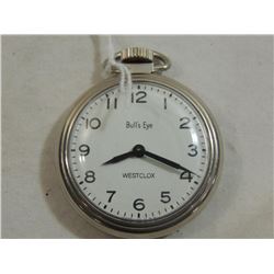 VINTAGE BULLS EYE WESTCLOX POCKET WATCH