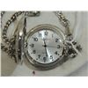 Image 2 : MODERN SILVERTONE TRAIN POCKET WATCH W/ CHAIN