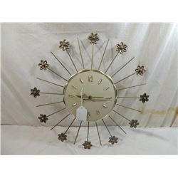 MID CENTURY MODERN BURST WALL CLOCK