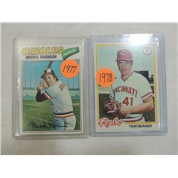 LOT 2 1977 & 78 SEAVER & ROBINSON BASEBALL CARD