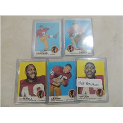 LOT 5 1969 REDSKINS FOOTBALL CARDS