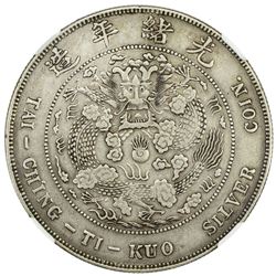 CHINA: Kuang Hsu, 1875-1908, AR dollar, ND (1908)