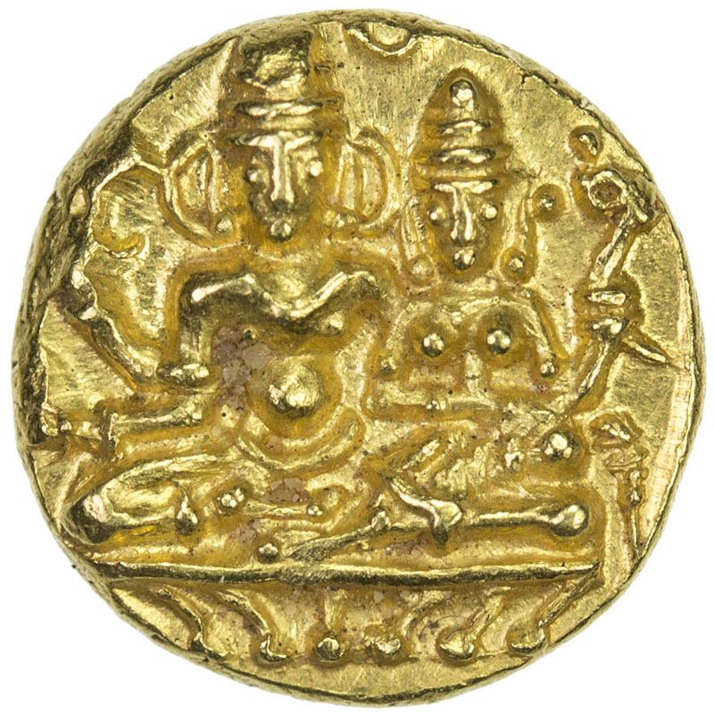 VIJAYANAGAR: Devaraya I & II, 1406-1446, AV 1/2 pagoda (1.72g ...