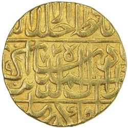 MUGHAL: Akbar I, 1556-1605, AV mohur (10.55g), Agra, AH972