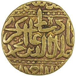 MUGHAL: Akbar I, 1556-1605, AV mohur (10.81g), Ahmadabad, AH984