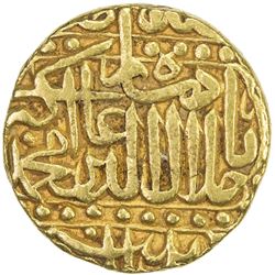 MUGHAL: Akbar I, 1556-1605, AV mohur (10.81g), Patna, AH(9)85