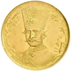 IRAN: Nasir al-Din Shah, 1848-1896, AV toman, Tehran, AH1299
