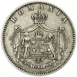 ROMANIA: Carol I, 1881-1914, 5 bani, 1867, KM-Pn10, copper-nickel pattern