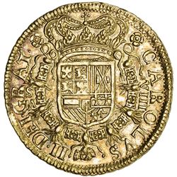 SPAIN: Carlos II, 1665-1700, AV 8 escudos, Sevilla, 1700