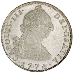 BOLIVIA: Carlos III, 1759-1788, AR 8 reales, Potosi, 1774