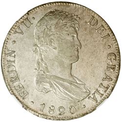 BOLIVIA: Fernando VII, 1808-1825, AR 8 reales, Potosi, 1820