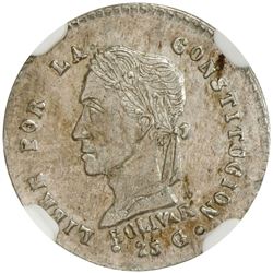 BOLIVIA: Republic, AR 1/2 sol, Potosi, 1860