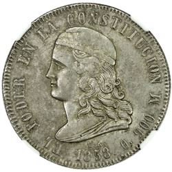 ECUADOR: Republic, AR 5 francos, 1858