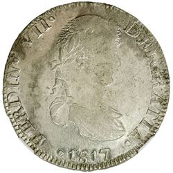 ZACATECAS: Fernando VII, 1808-1822, AR 8 reales, 1817-Zs