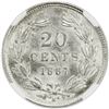 Image 2 : NICARAGUA: Republic, AR 20 centavos, 1887-H